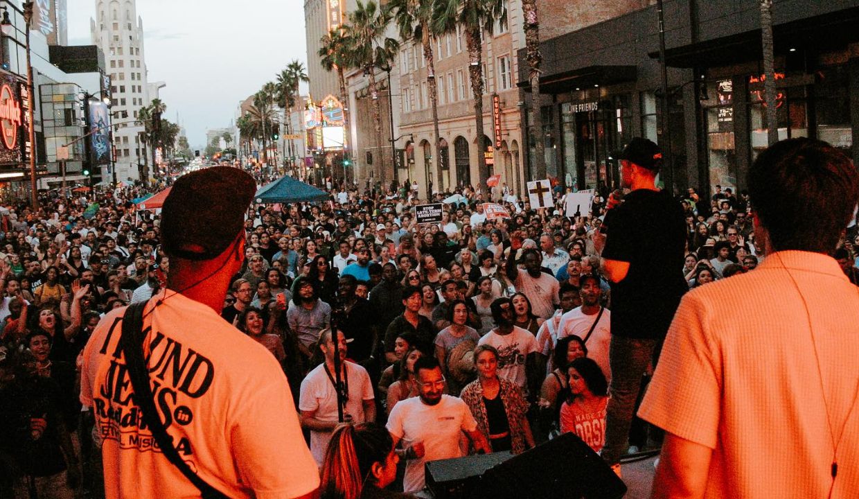 Thousands of Christians Shut Down Hollywood Blvd to Expose Darkness, Praise Jesus